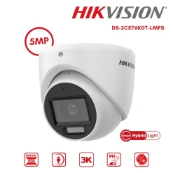 กล้องวงจรปิด Hikvision HDTVI 5MP รุ่น DS-2CE76K0T-LMFS มีไมค์