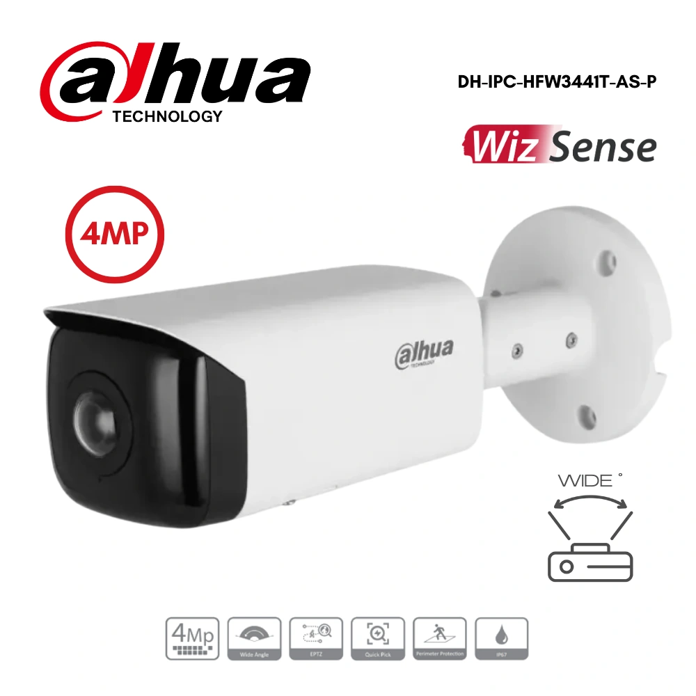กล้องวงจรปิด Dahua WizSense 4MP รุ่น DH-IPC-HFW3441T-AS-P