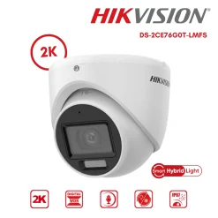 กล้องวงจรปิด Hikvision HDTVI 2K รุ่น DS-2CE76G0T-LMFS มีไมค์