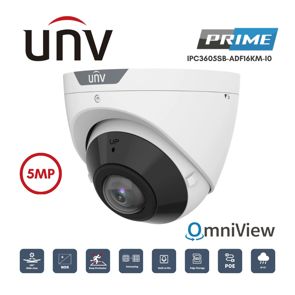 กล้องวงจรปิด IP UNV OmniView 5MP รุ่น IPC3605SB-ADF16KM-I0