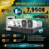 SET กล้องวงจรปิด UNV 8 ตัว มีไมค์ 2MP IPC