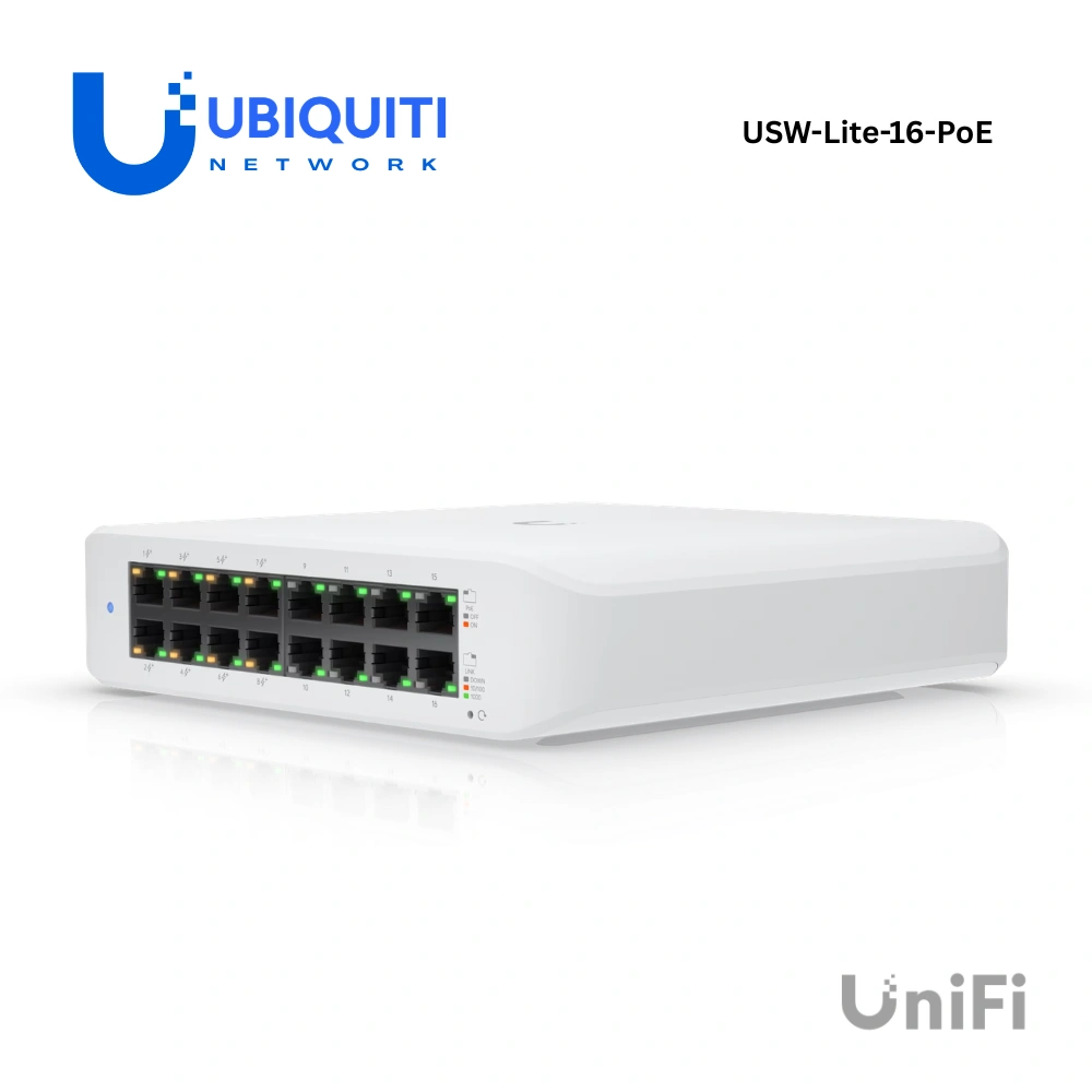 UniFi สวิตช์ PoE 16 พอร์ต รุ่น Lite 16 PoE