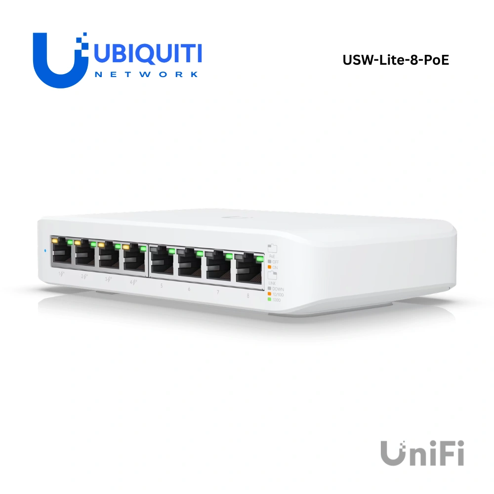 UniFi สวิตช์ PoE 8 พอร์ต รุ่น Lite 8 PoE